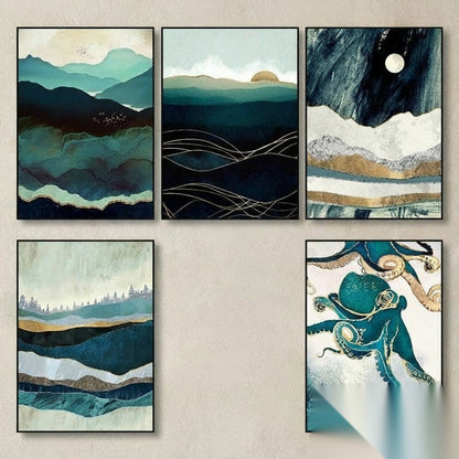 Affiche japonaise, paysage abstrait « Wabi »