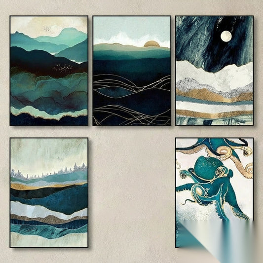 Affiche japonaise, paysage abstrait « Wabi »