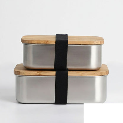 Bento japonais en acier inoxydable et bambou naturel « Origami »