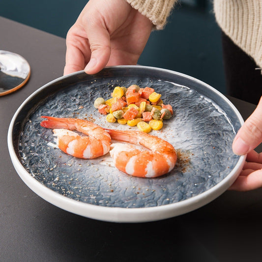 Assiette japonaise en céramique « Oribe »