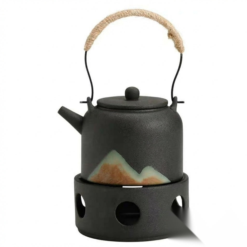 Théière japonaise avec réchaud « Émaillé »