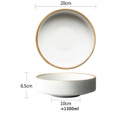 Assiette creuse & Bol en céramique « Camélia »