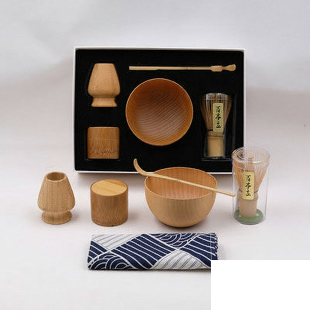 Kit cérémonie du thé matcha - 6 pièces (coffret) « Glycine »