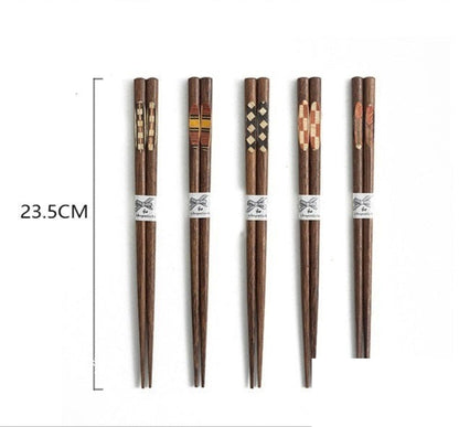 Set de baguettes japonaises en bois massif « Sagesse »