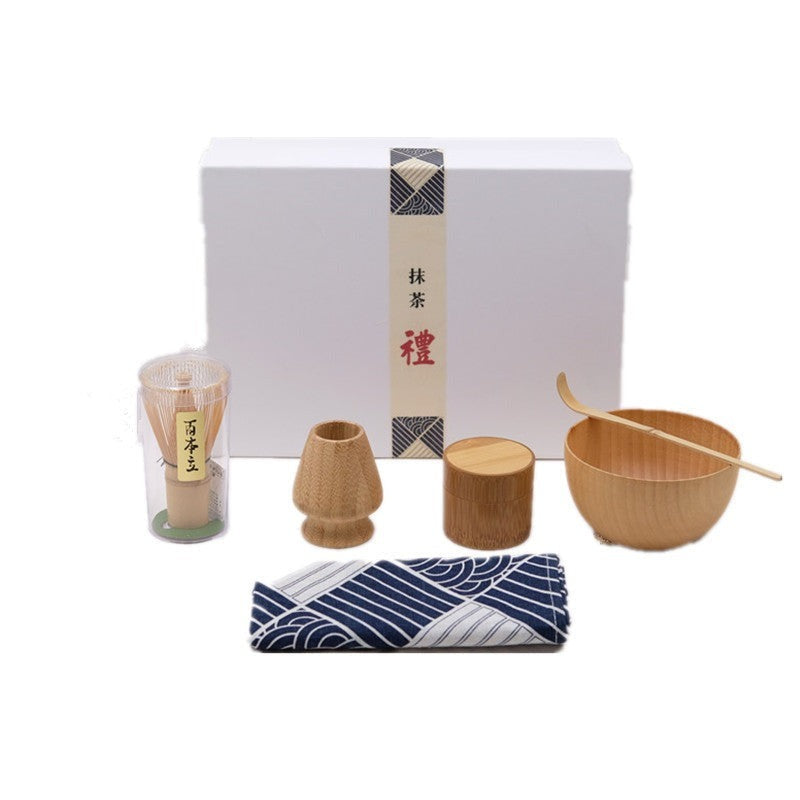 Kit cérémonie du thé matcha - 6 pièces (coffret) « Glycine »