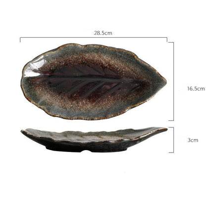Assiette feuille en céramique « Granit »