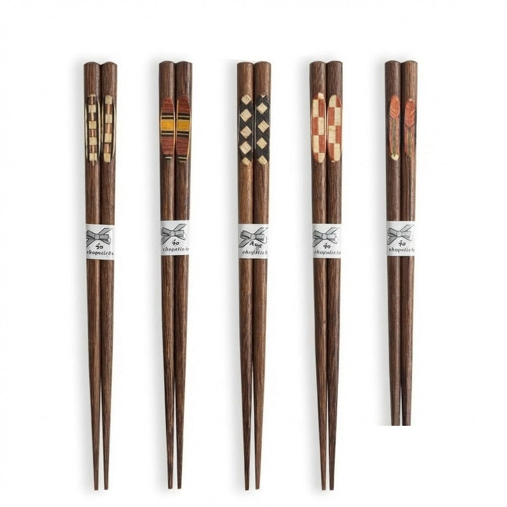 Set de baguettes japonaises en bois massif « Sagesse »